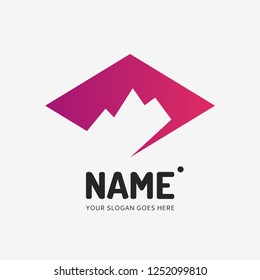 The mountains. Vector logo design. Business concept icon.