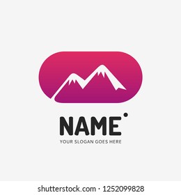 The mountains. Vector logo design. Business concept icon.