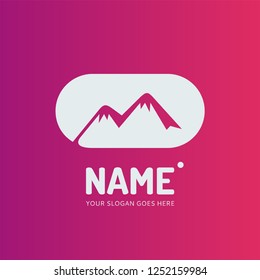The mountains. Vector logo design. Business concept icon.