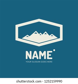 The mountains. Vector logo design. Business concept icon.