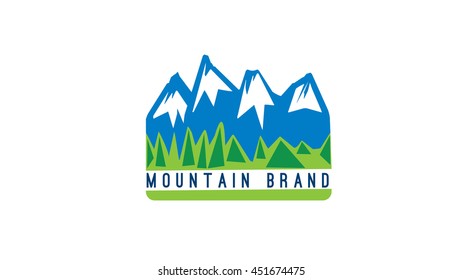 Mountains vector logo design template. Alpine sign (symbol, icon)