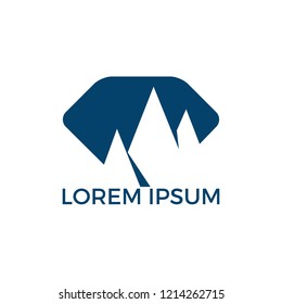 Mountains vector logo design. Tourism logo. Travel and adventure sign.
