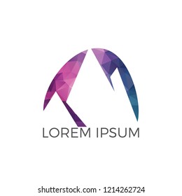 Mountains vector logo design. Tourism logo. Travel and adventure sign.