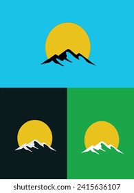 Mountains Vector Logo Template. Can be used in agencies, design studios, architectural studies, investment or insurance company, real estate