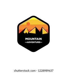 Mountains - vector logo template illustration. Outdoor adventure creative badge sign. Graphic design element.
Mountain illustration, outdoor adventure . Vector graphic for t shirt and other uses.