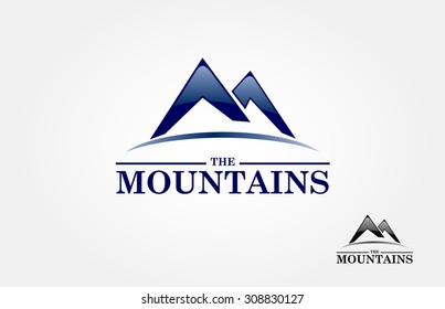The Mountains Vector Logo Template. Logo of mountains that can be interpretation as a letter of M.