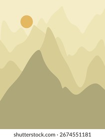 Mountains vector, mountains, nature, sun, image, vector image of nature, drawing, vector drawing, texture of mountains