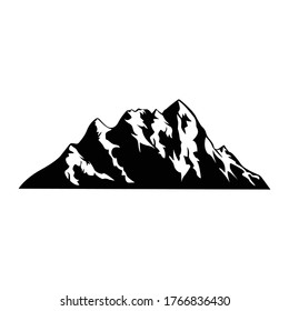 Gebirgsvektor. Gebirgsskizze. handgezeichnete Vektorgrafik
