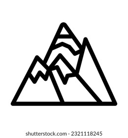 Mountains Vector Thick Line Icon For Personal And Commercial Use.
