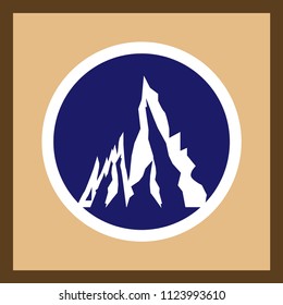 Mountains vector web icon.