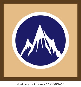 Mountains vector web icon.