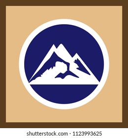 Mountains vector web icon.