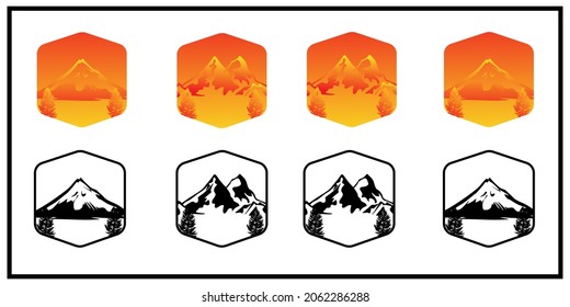 Mountains vector,Modern Mountain Logo Design Vector