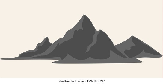 Mountains vector.Mountain range isolated vector illustration. Mountains silhouette.