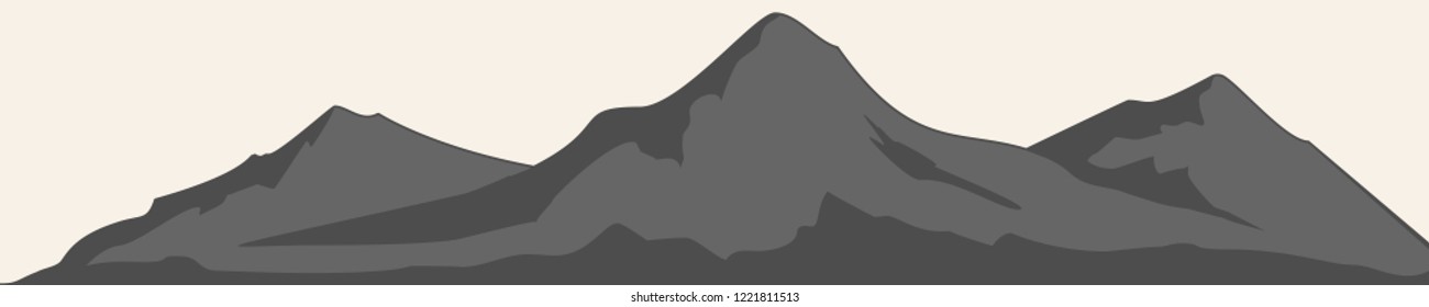 Mountains vector.Mountain range silhouette isolated vector illustration. Mountains silhouette.