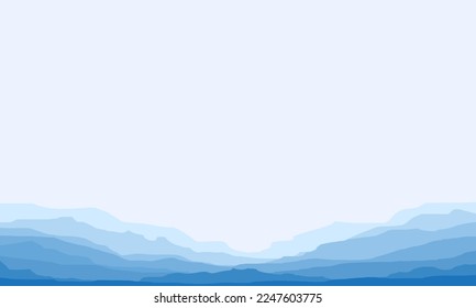 Vistas a las montañas, paisaje, panorama. Antecedentes abstractos. Ilustración del vector