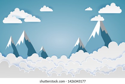 The mountains with views over the beautiful clouds