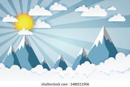 The mountains with views over the beautiful clouds