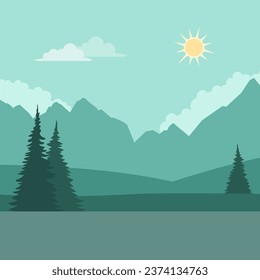 Mountains and wild forest background, nature and travel concept