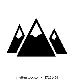 mountains winter travel camping expedition simple black icon