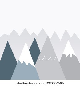 Mountainscape, children's room design, wall decor, trendy print