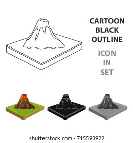 Mountains,volcano and landscape. Relief and mountains single icon in cartoon style isometric vector symbol stock illustration web.