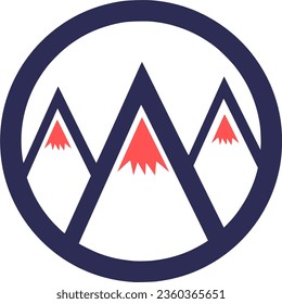 Plantilla de logotipo con tema de montaña con concepto de ilustración de icono vector.