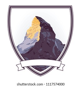 mountaintop sign, illustration isolated