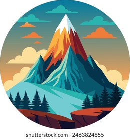 mountain-vector-illustration--symbolic-landscapes Green mountain vector icon  