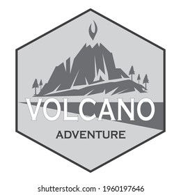MOUNTAIN,Volcano adventure logo icon design