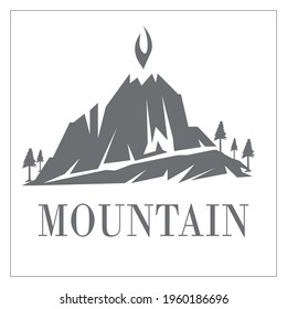 MOUNTAIN,Volcano icon logo illustration design