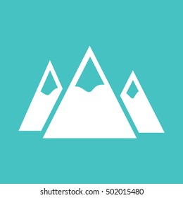 mountais winter wather nature cold blue white simple icon
