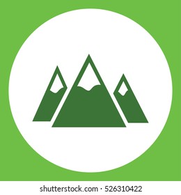 Mountais Winter Wather Nature Cold Green Simple Icon In Circle