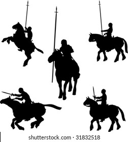 Mounted Knight Silhouettes