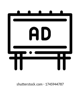 vector de icono de cartelera superior montada. cartel superior montado. ilustración de símbolo de contorno aislado