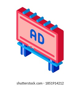 mounted overhead billboard icon vector. isometric mounted overhead billboard sign. color isolated symbol illustration