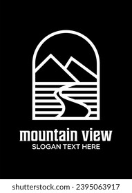  mountein view line idea vector logo design