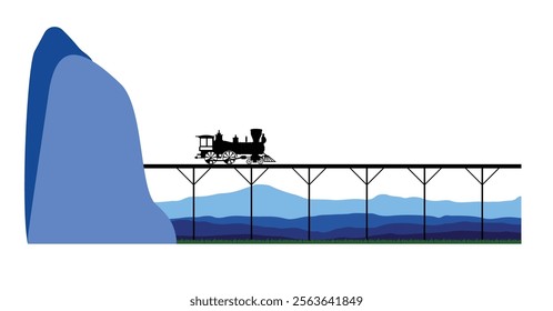 Mountens landscape whit an train running buy