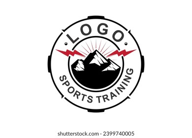 Mountian logo badge design, sport energy adventure outdoor.