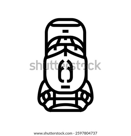 mountin hiking backpack line icon vector. mountin hiking backpack sign. isolated contour symbol black illustration