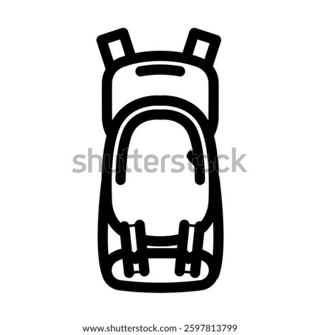mountin hiking backpack line icon vector. mountin hiking backpack sign. isolated contour symbol black illustration