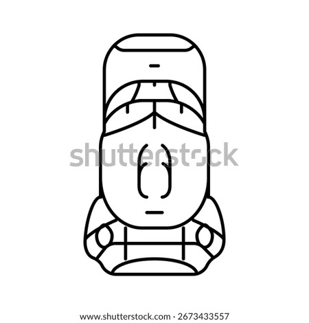 mountin hiking backpack line icon vector. mountin hiking backpack sign. isolated contour symbol black illustration