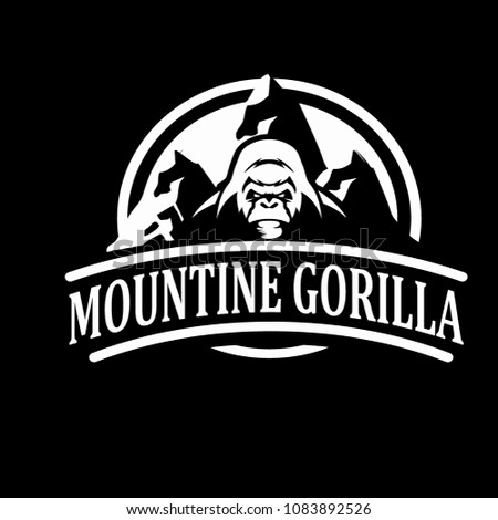 mountine gorilla logo silhouette design
