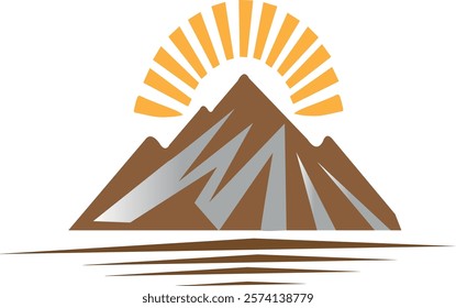 Mountine icon vector white Background .