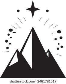 Mountineer Star Abstrat Logo Silhouette Vector