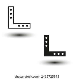 Montagewinkel Metallhalterung Symbol, L Formregalhalterung. Vektorgrafik. EPS10.