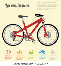 The mounting bicycle. Vector template.