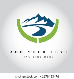 mounting Creative logo design & vector art illustration 