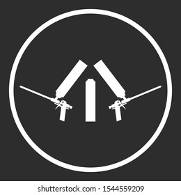 Mounting foam gun symbol. Construction tool equipment logo.