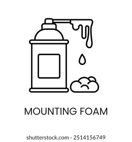Mounting foam spray icon line vector with editable stroke.
